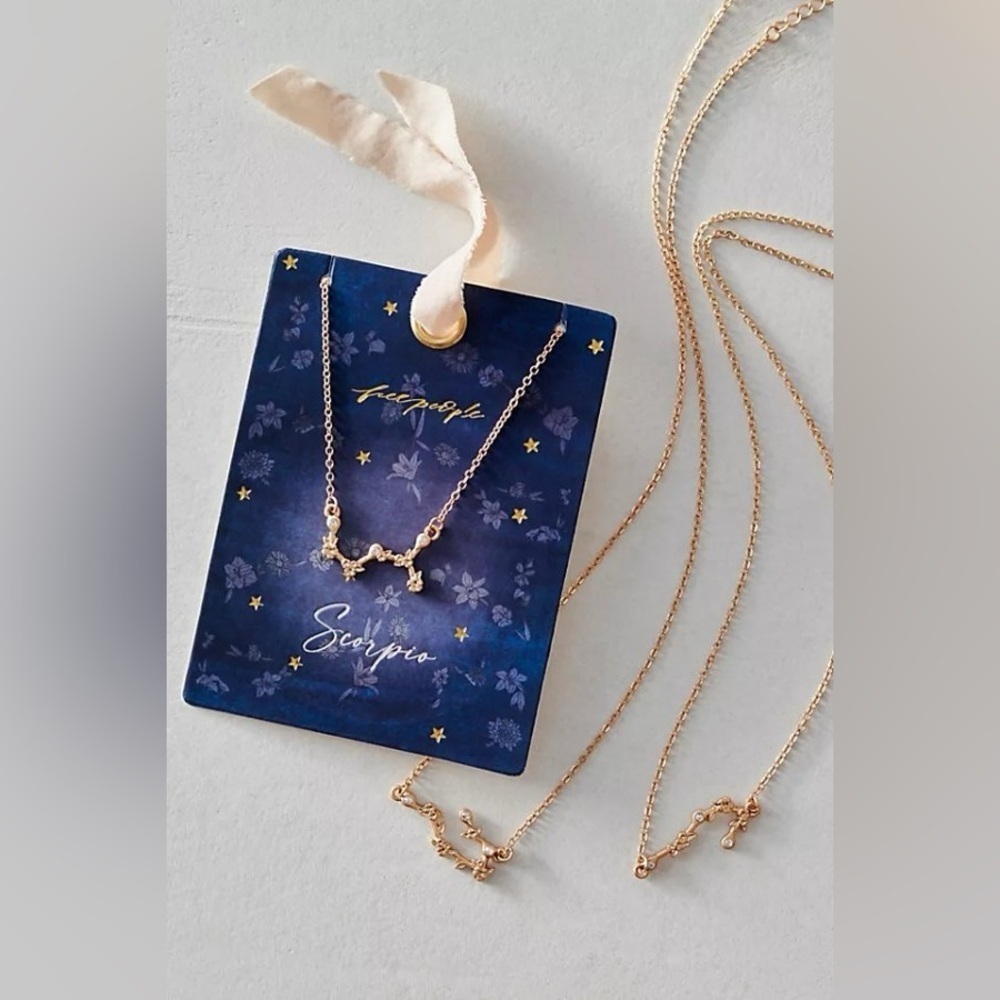 FREE PEOPLE Flower Zodiac Constellation Necklace (gold) - Picture 2 of 3
